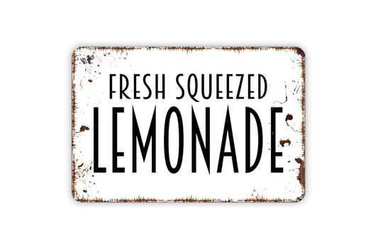 Fresh Squeezed Lemonade Sign - Metal Indoor or Outdoor Wall Art