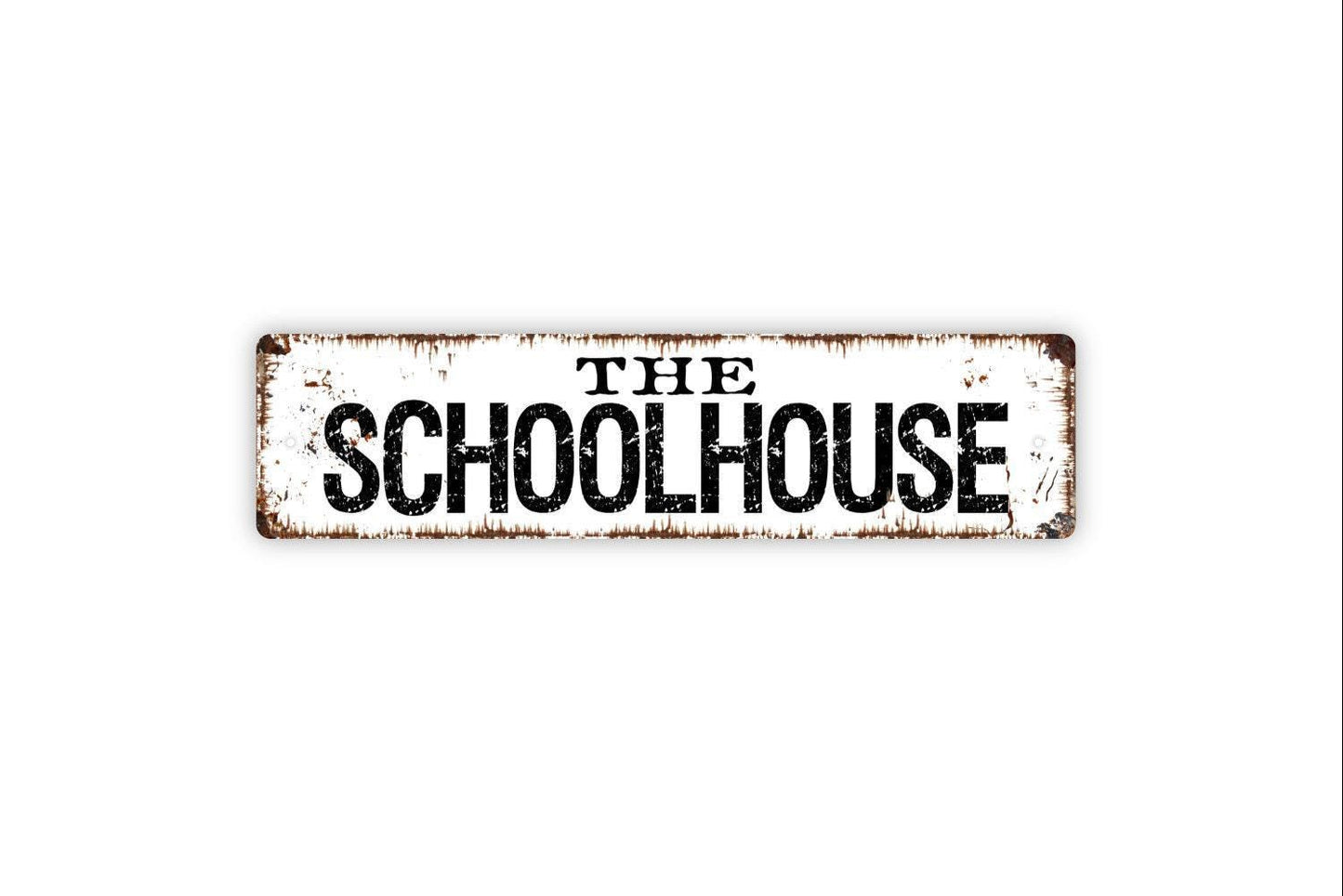 The Schoolhouse Sign - Homeschool Academy Student Vinyl Sticker Or  Metal Street Sign or Door Name Plate Plaque