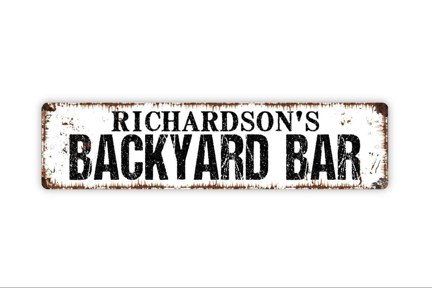 Personalized Backyard Bar Sign, Custom Metal Sign, Vinyl Sticker Or  Street Sign or Door Name Plate Plaque