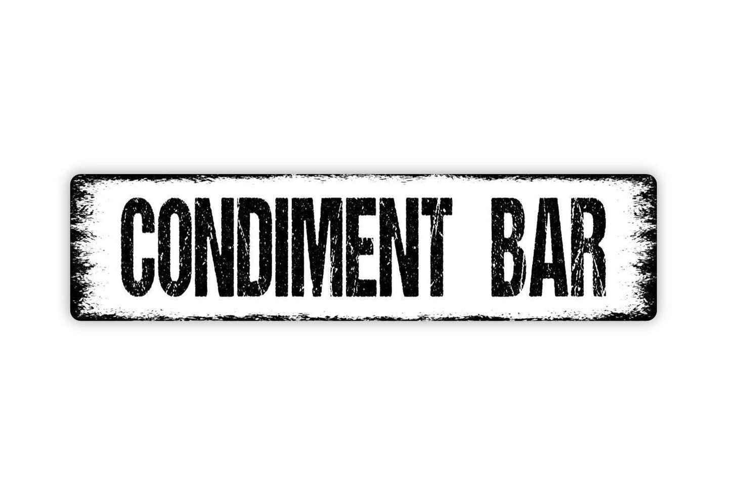 Condiment Bar Sign - Restaurant Food Truck Cafe Diner Kitchen Pantry Vinyl Sticker Or  Street Metal Sign or Door Name Plate Plaque