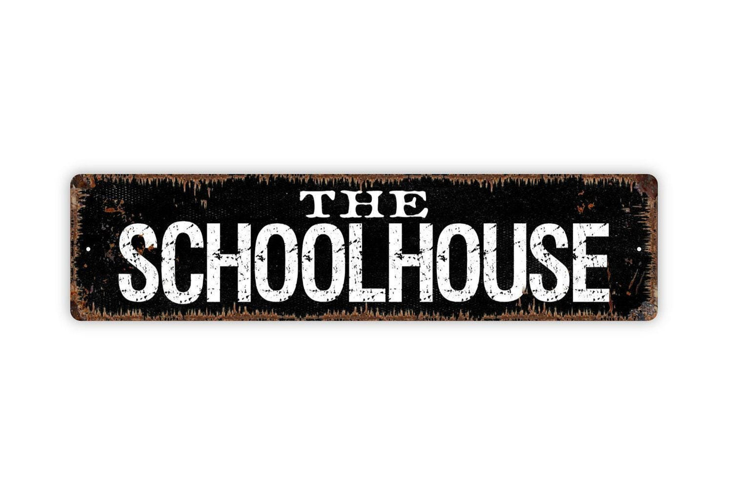 The Schoolhouse Sign - Homeschool Academy Student Vinyl Sticker Or  Metal Street Sign or Door Name Plate Plaque