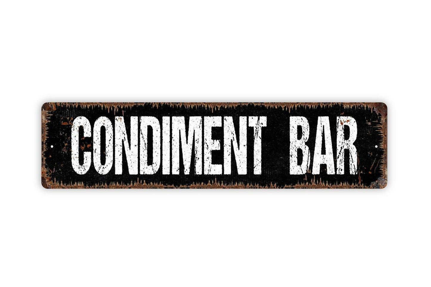 Condiment Bar Sign - Restaurant Food Truck Cafe Diner Kitchen Pantry Vinyl Sticker Or  Street Metal Sign or Door Name Plate Plaque