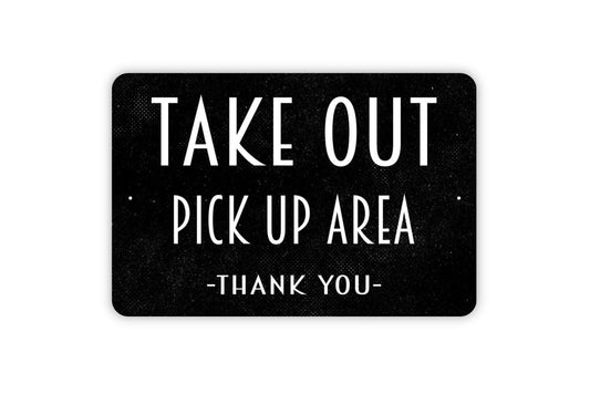 Take Out Pick Up Area Thank You Sign -  Custom Restaurant Carry Out Farmhouse Kitchen Wall Metal Sign Art Indoor Or Outdoor