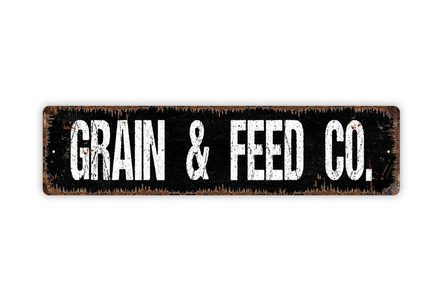 Grain and Feed Company Sign - Farmer Farmhouse Crops Dry Goods Vinyl Sticker Or  Street Metal Sign or Door Name Plate Plaque