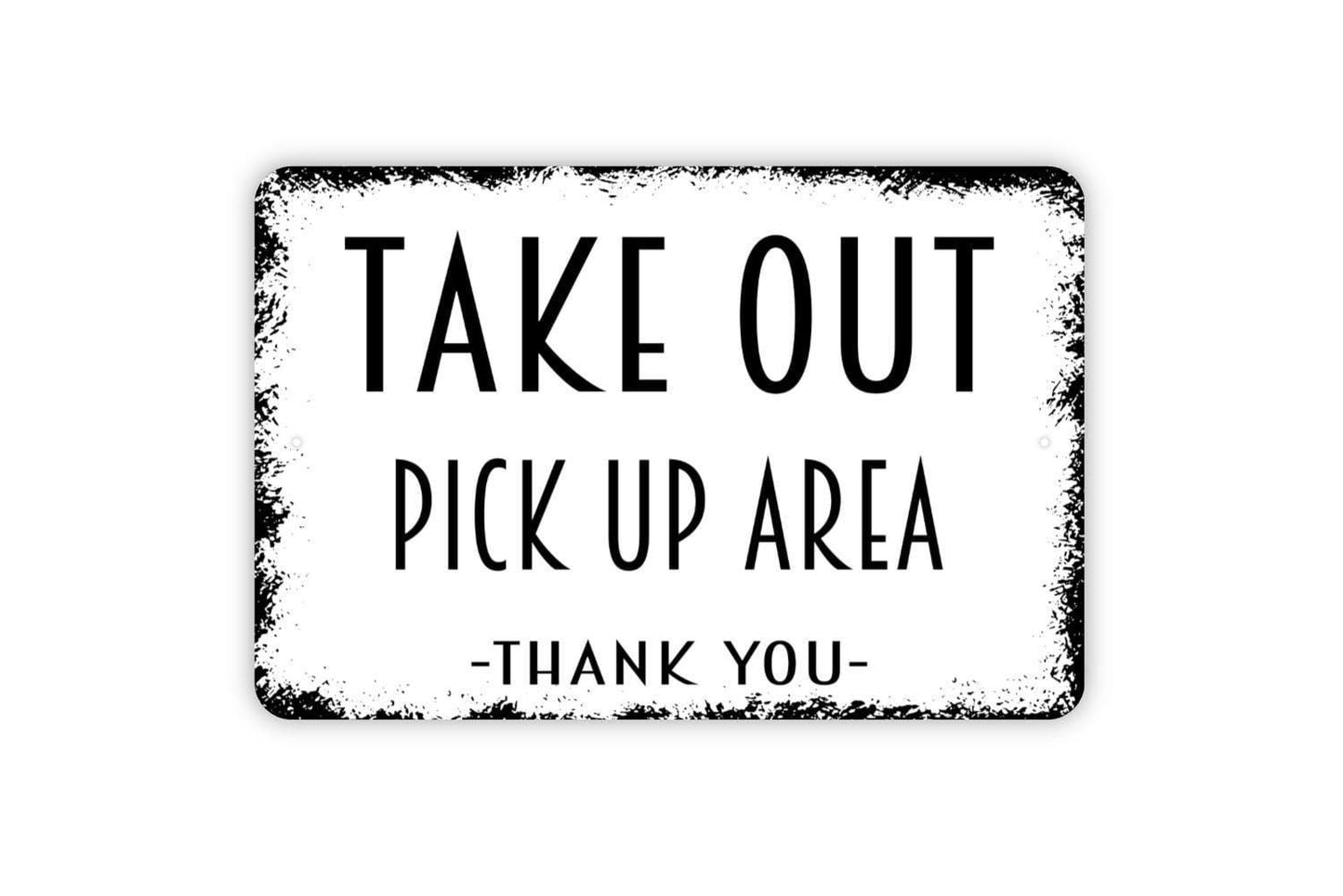 Take Out Pick Up Area Thank You Sign -  Custom Restaurant Carry Out Farmhouse Kitchen Wall Metal Sign Art Indoor Or Outdoor