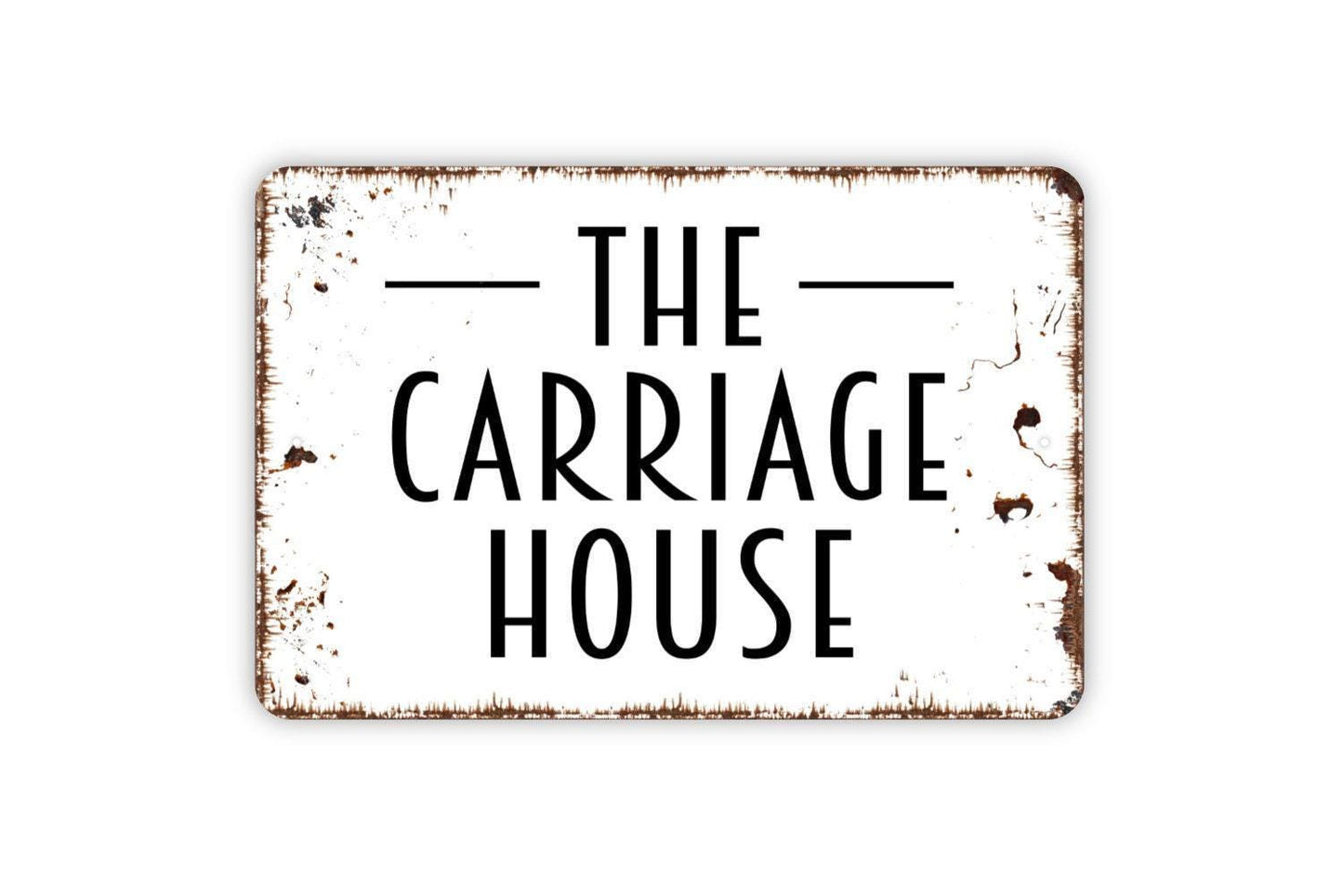 The Carriage House Sign - Metal Sign, Farmhouse Contemporary Modern Wall Metal Sign
