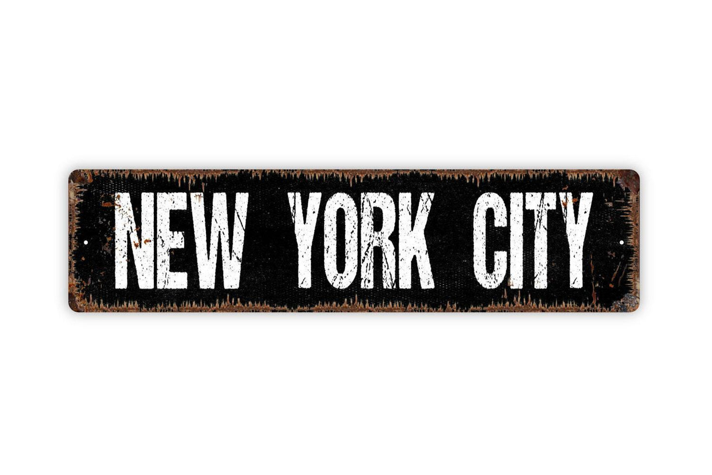 New York City Sign | Rustic Wall Decor | NYC Skyline Travel Souvenir Apartment Dorm Office Wall Art | Metal Sign or Vinyl Sticker
