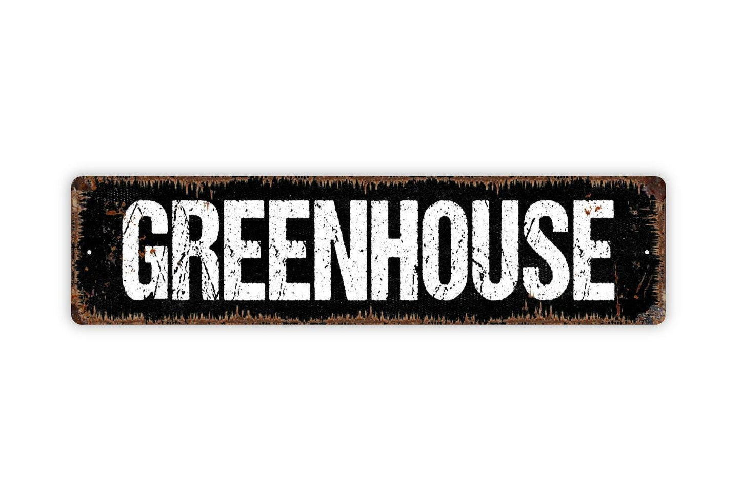 Greenhouse Sign - Garden Gardener Flowers Plants Vegetables Fresh Produce Farmers Market Rustic Street Metal Sign or Door Name Plate Plaque