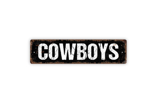 Cowboys Sign - Boys Room Dudes Men Only Restroom Bathroom Bedroom Vinyl Sticker Or  Street Metal Sign or Door Name Plate Plaque