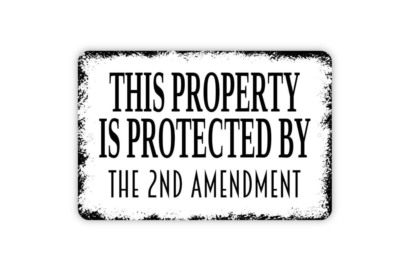 This Property Is Protected By The Second Amendment Sign - Metal Wall Art - Indoor or Outdoor