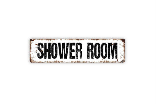 Shower Room Sign - Showers Locker Room Bathroom Restroom Mens Womens Shower House Rustic Street Metal Sign or Door Name Plate Plaque