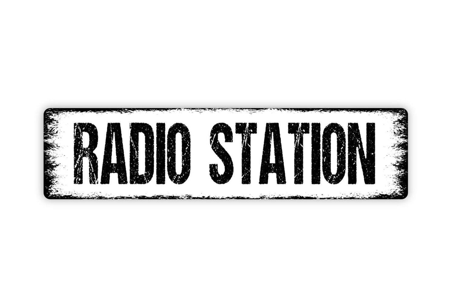 Radio Station Sign - Vinyl Sticker Or  Metal Street Sign or Door Name Plate Plaque