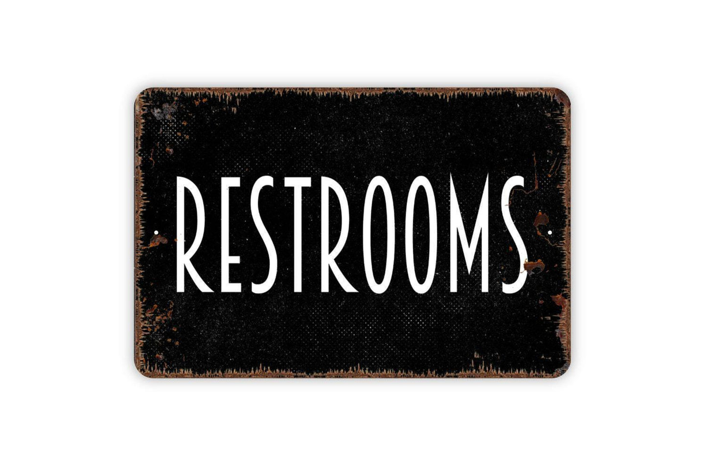 Restrooms Sig - Bathroom Metal Indoor or Outdoor Wall Art