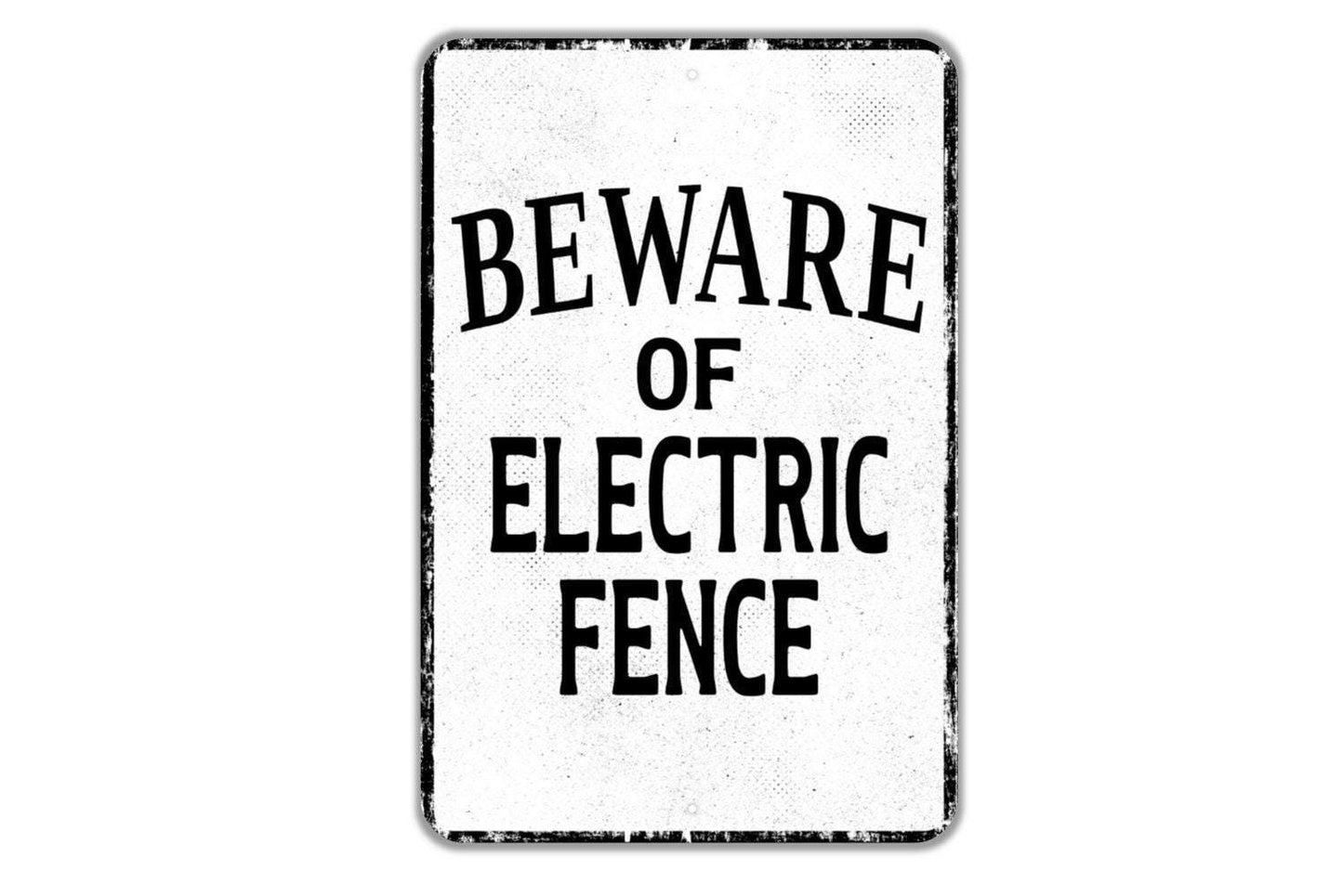 Beware of Electric Fence Sign Metal Wall Art or Vinyl Sticker for Farm, Ranch, Yard, Garden, Livestock Safety, Outdoor Warning Property Sign