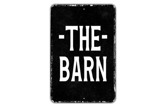 The Barn Sign Metal Wall Art or Vinyl Sticker for Farmhouse, Rustic Barn, Country Home, Wedding Venue, Stable, Farm Decor, Rural Wall Art