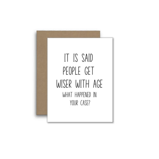 Funny Birthday Card Wiser With Age Joke Humor
