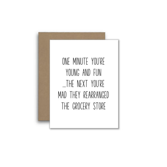 Funny Birthday Card Young and Fun Grocery Store Joke